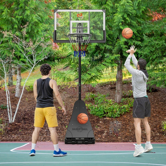 Portable Basketball Hoop 1.05-3.05m Adjustable with Shatterproof Backboard