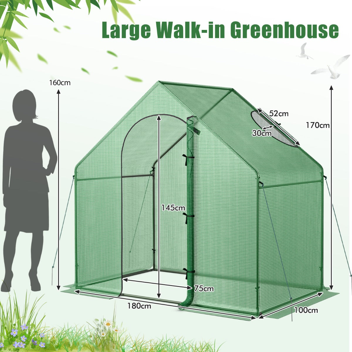 Portable Outdoor Warm House for Winter with PE Cover and Rustproof PE-Coated Metal Frame