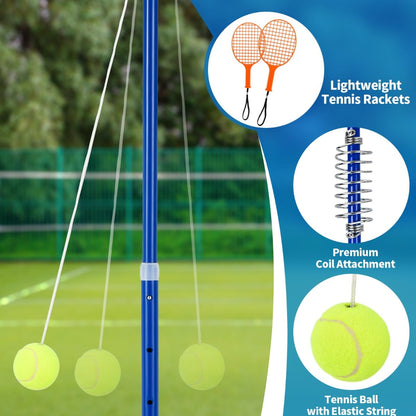3-Level Height-Adjustable Portable Tetherball Set with Ball