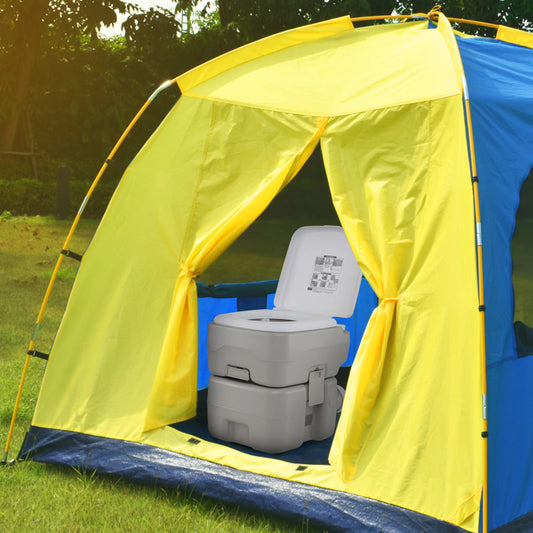 Portable Toilet with 20 L Waste Tank and Flush Pump