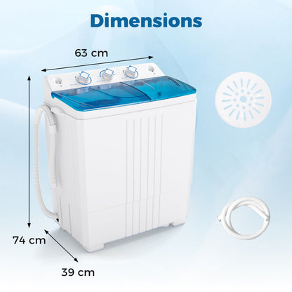 Portable Washing Machine with Drain Pump for Apartment Dorm-Blue