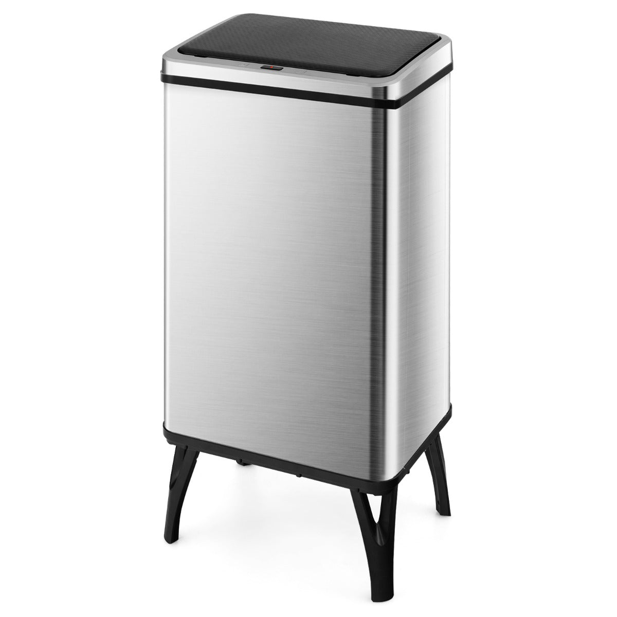 50L Stainless Steel Trash Can Automatic Motion Sensor Garbage Bin-Silver