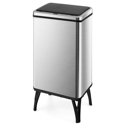 50L Stainless Steel Trash Can Automatic Motion Sensor Garbage Bin-Silver