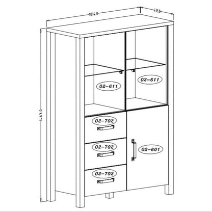 Olin 44 Display Cabinet 101cm