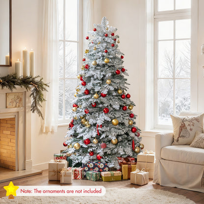 Pre-Lit Artificial Christmas Tree with Mixed Branch Tips-180 cm