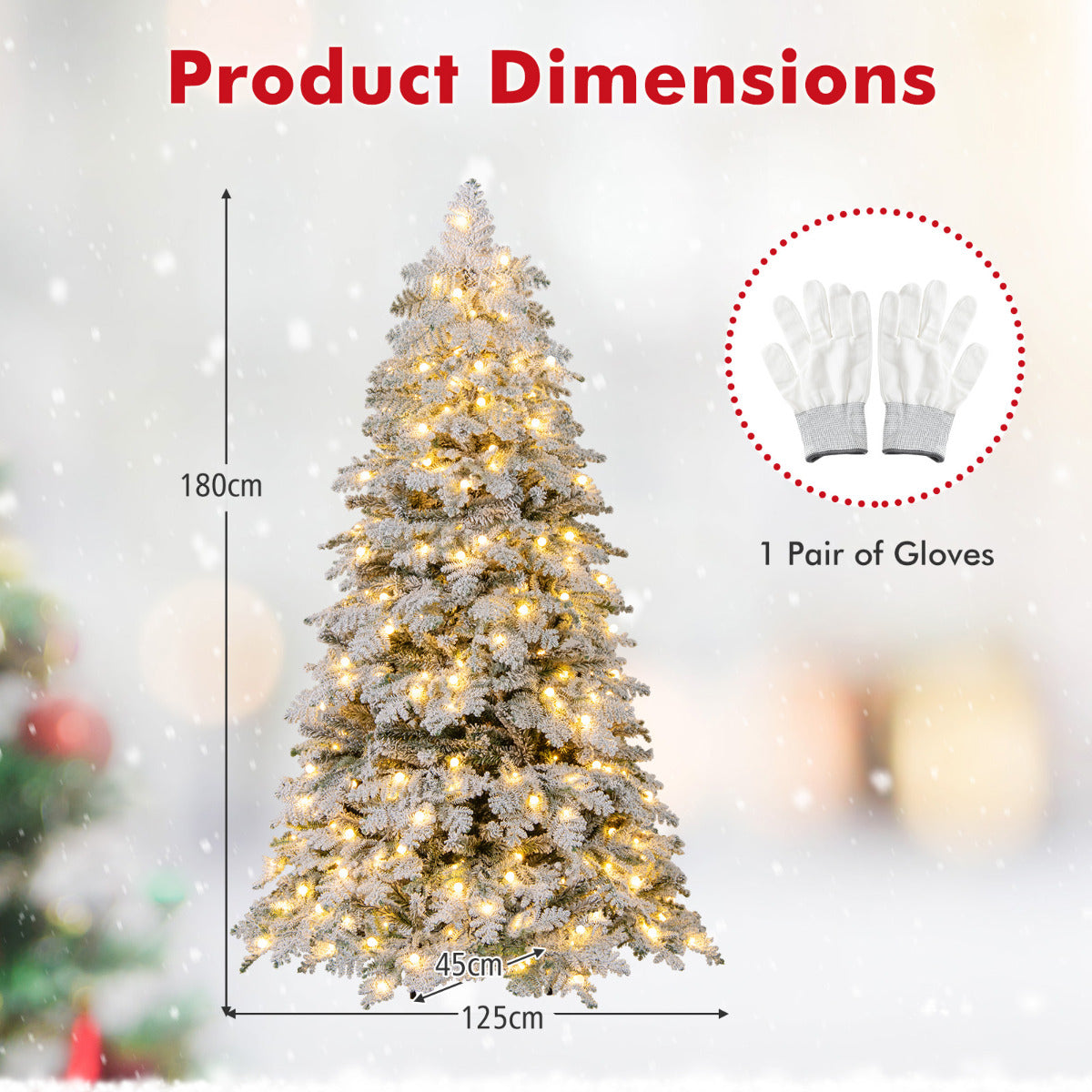 Pre-Lit Artificial Christmas Tree with Mixed Branch Tips-180 cm