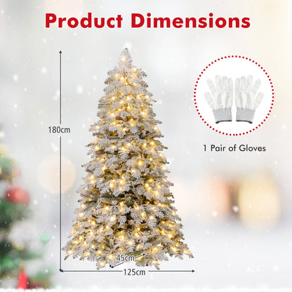 Pre-Lit Artificial Christmas Tree with Mixed Branch Tips-180 cm