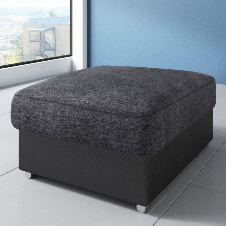 Ferol Fabric 3 Seater and 2 Seater Sofa Set - Black/Grey