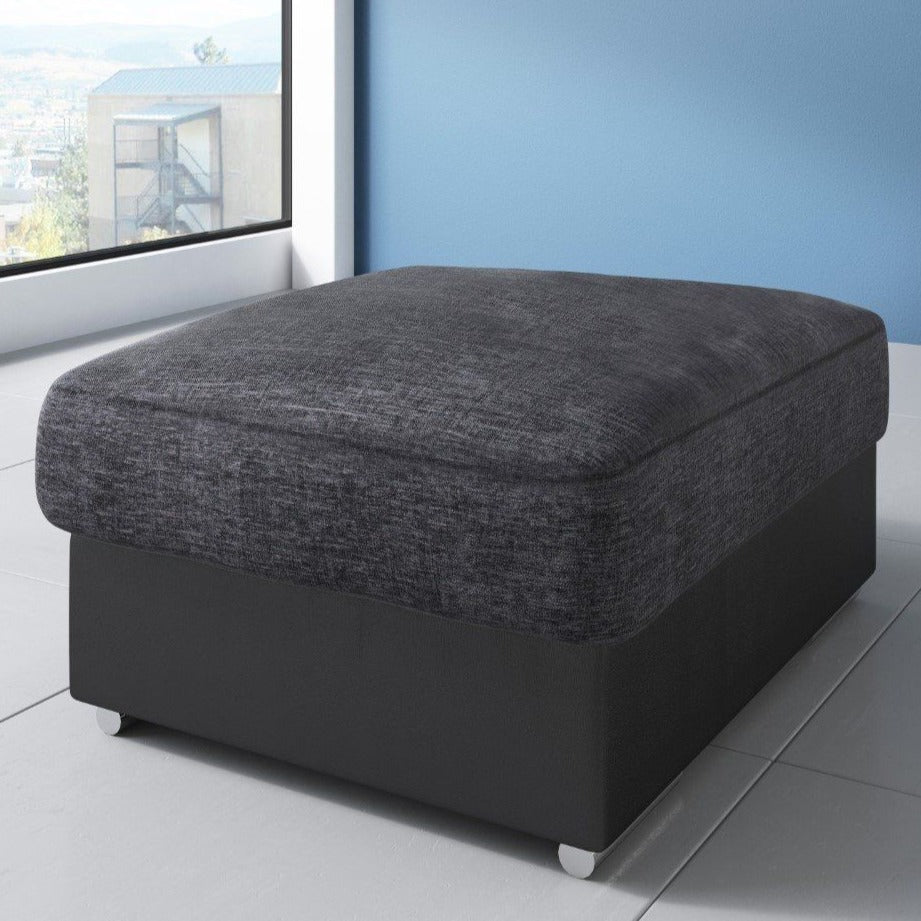Sofa materiałowa Ferol z 2 miejscami siedzącymi – czarno-szara