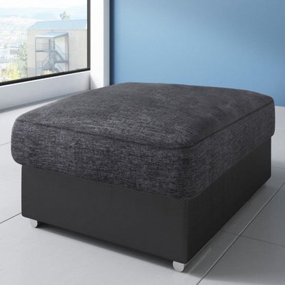 Sofa materiałowa Ferol z 2 miejscami siedzącymi – czarno-szara