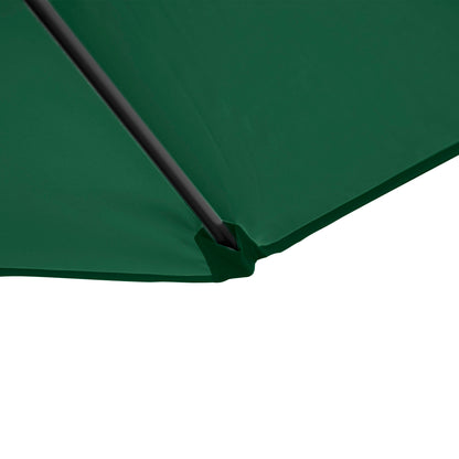 Outsunny 2.5M Garden Square Outdoor Umbrella with 360° Rotation, Offset Roma Patio Umbrella Hanging Sun Shade Canopy Shelter with Cross Base, Green