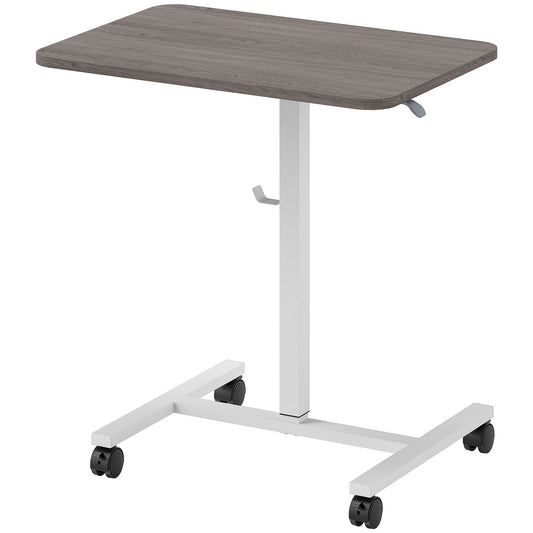 HOMCOM 75-115cm Manual Adjustable Sit-To-Stand Desk - White/Grey