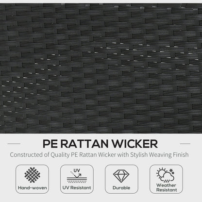 Outsunny White Rattan Garden Furniture 4-Seater Outdoor Sofa Set with Coffee Table - White