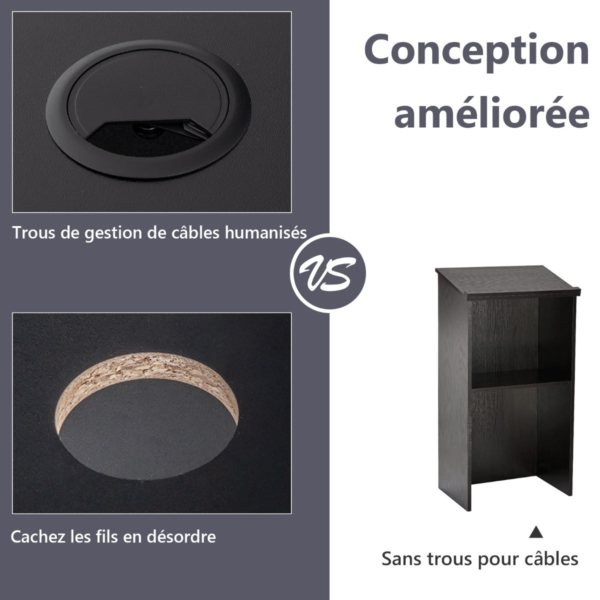 Podium Stand Hostess Stand for Speakers with Storage Shelf-Black