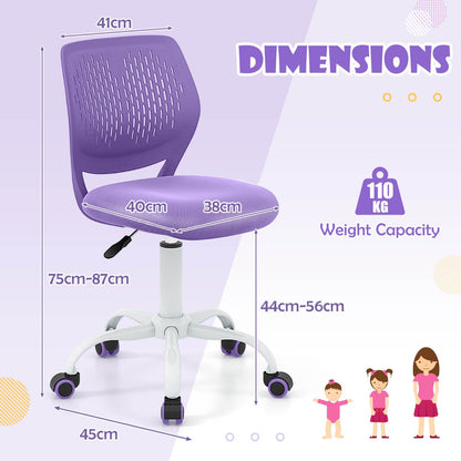 Ergonomic Children Study Chair with Adjustable Height-Purple