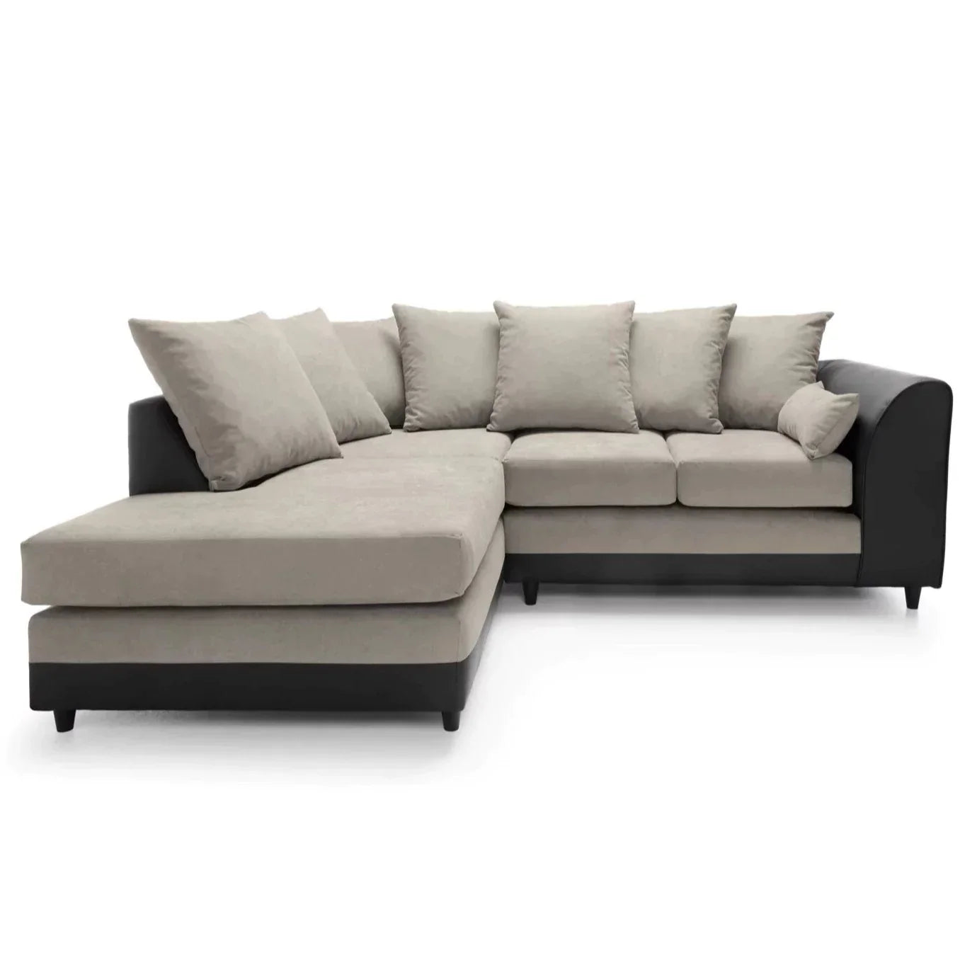 Linacre Corner Sofa - Left Arm Brown and Black