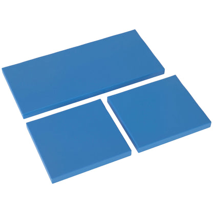 Outsunny Outdoor Seat Cushion Pads for Rattan Furniture, 3 PCs Garden Furniture Cushions, Sky Blue