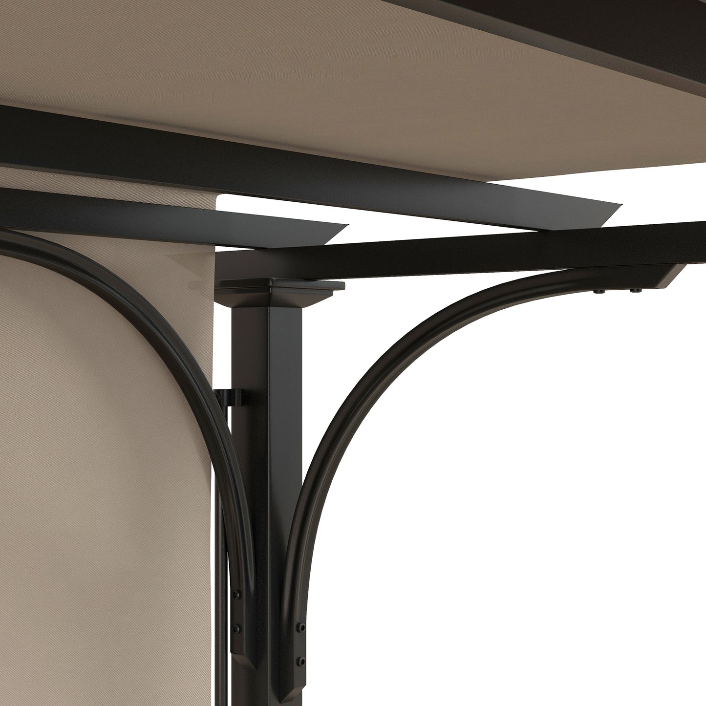 Outsunny 3 x 3(m) Pergola zewnętrzna, ogrodowa pergola z regulowanym zadaszeniem, beżowa