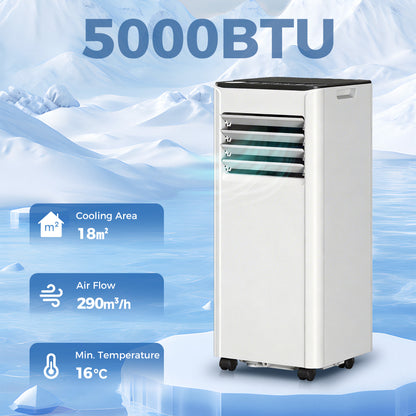 HOMCOM Portable Air Conditioner 5000 BTU, 4-in-1 AC Unit with Cool, Dehumidifier, Fan, Sleep Mode, WiFi Voice Remote Control