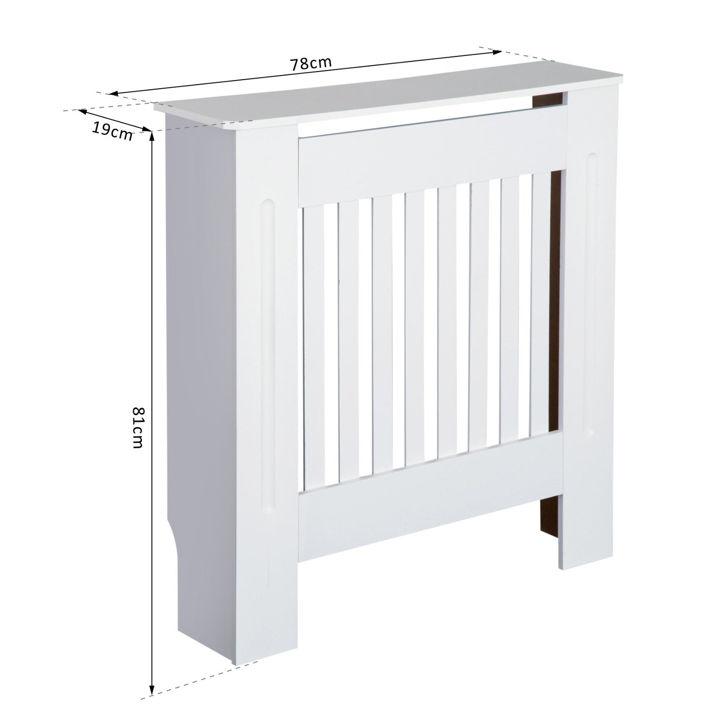 HOMCOM MDF Osłona grzejnika Drewniana szafka Półka Domowe biuro Pionowy otwór wentylacyjny Biały 78L x 19W x 81H