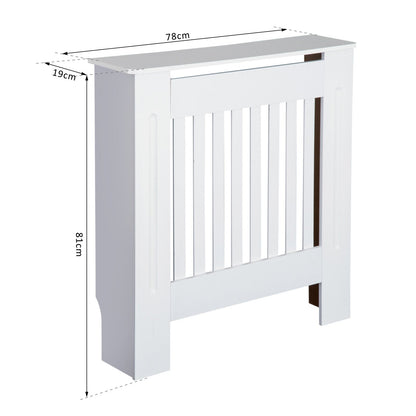 HOMCOM MDF Osłona grzejnika Drewniana szafka Półka Domowe biuro Pionowy otwór wentylacyjny Biały 78L x 19W x 81H