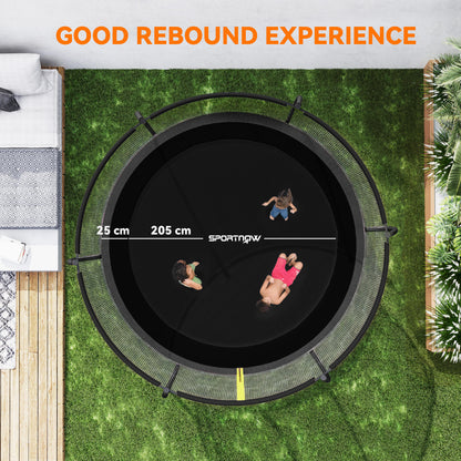 SPORTNOW 8ft Trampoline with Enclosure Net and Spring Cover, Outdoor Trampoline Garden Jumping Mat, Black