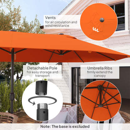 Outsunny 4,6 m dwustronny parasol ogrodowy - pomarańczowy