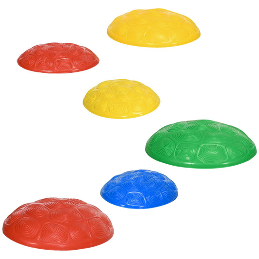 ZONEKIZ Six-Piece Kids Stepping Stones, with Non-Slip Mats, Balance River Stones