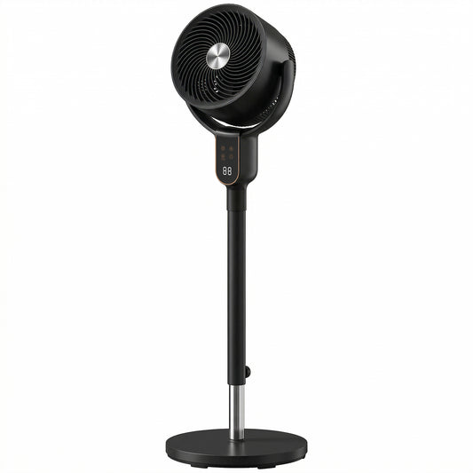 HOMCOM 20 dB Silent Standing Fan for Bedroom, 42" Pedestal Fan with Remote, 90Â° Oscillating, 8 Speeds, Remote Control, Black