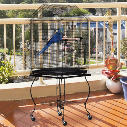 PawHut Bird Cage Pet Finch Perch Macaw Cockatiel Feeder Play House Stand