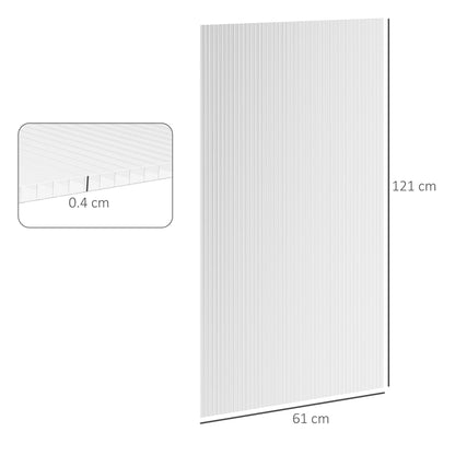 Outsunny 14 Pieces Polycarbonate Sheets, 121 x 61 x 0.4cm Twin-Wall Plastic Roofing Sheets, 10m√Ç¬≤ Replacement Greenhouse Panels, Waterproof and UV Protection, Clear