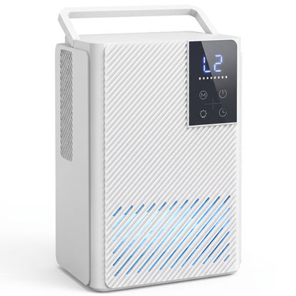 HOMCOM 400mL/Day Small Dehumidifier, RGB Mood Lights, 24H Timer, LED Display, Dehumidifier for Home Damp, White