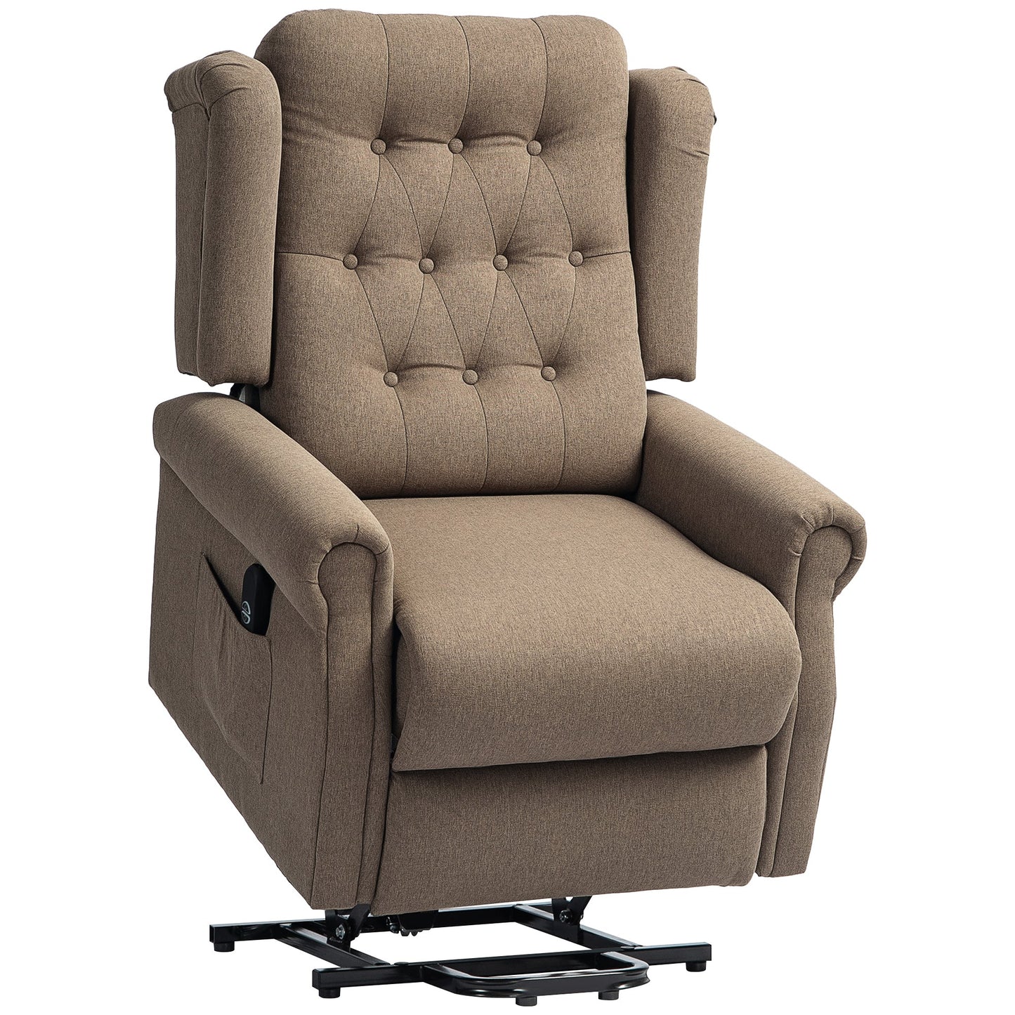 HOMCOM 45 Lifting Riser and Recliner Armchair - Dark Brown