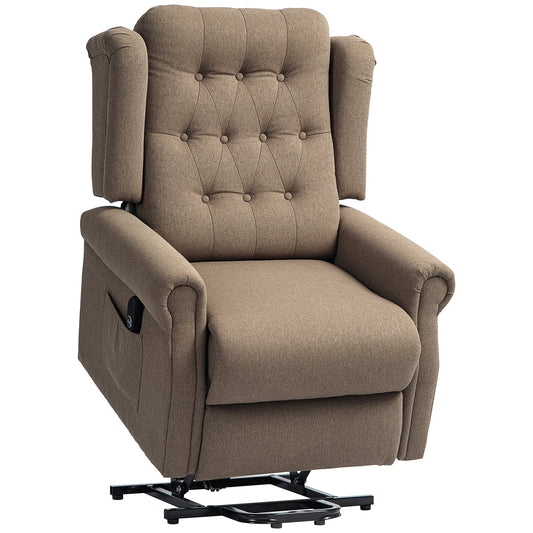HOMCOM 45 Lifting Riser and Recliner Armchair - Dark Brown