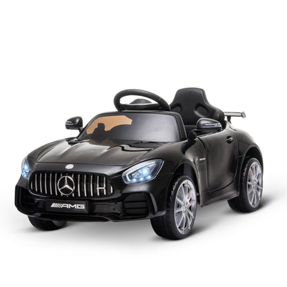 12V Battery-powered 2 Motors Kids Electric Ride On Car GTR Toy with Parental Remote Control Music Lights MP3 for 3-5 Years Old Black