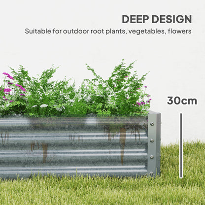 Donica otwarta Outsunny 180 x 90 cm ze stali ocynkowanej – srebrna