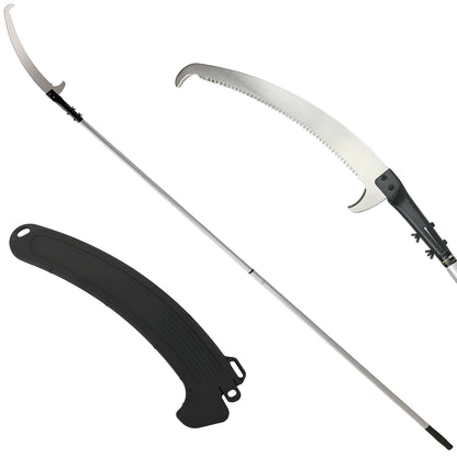 Outsunny Manual Pole Saw, 1.8-2.9 m Extendable Tree Pruner, Tree Lopper Long Reach Telescopic with Extendable Handle & 40 cm Saw for Tree Trimming