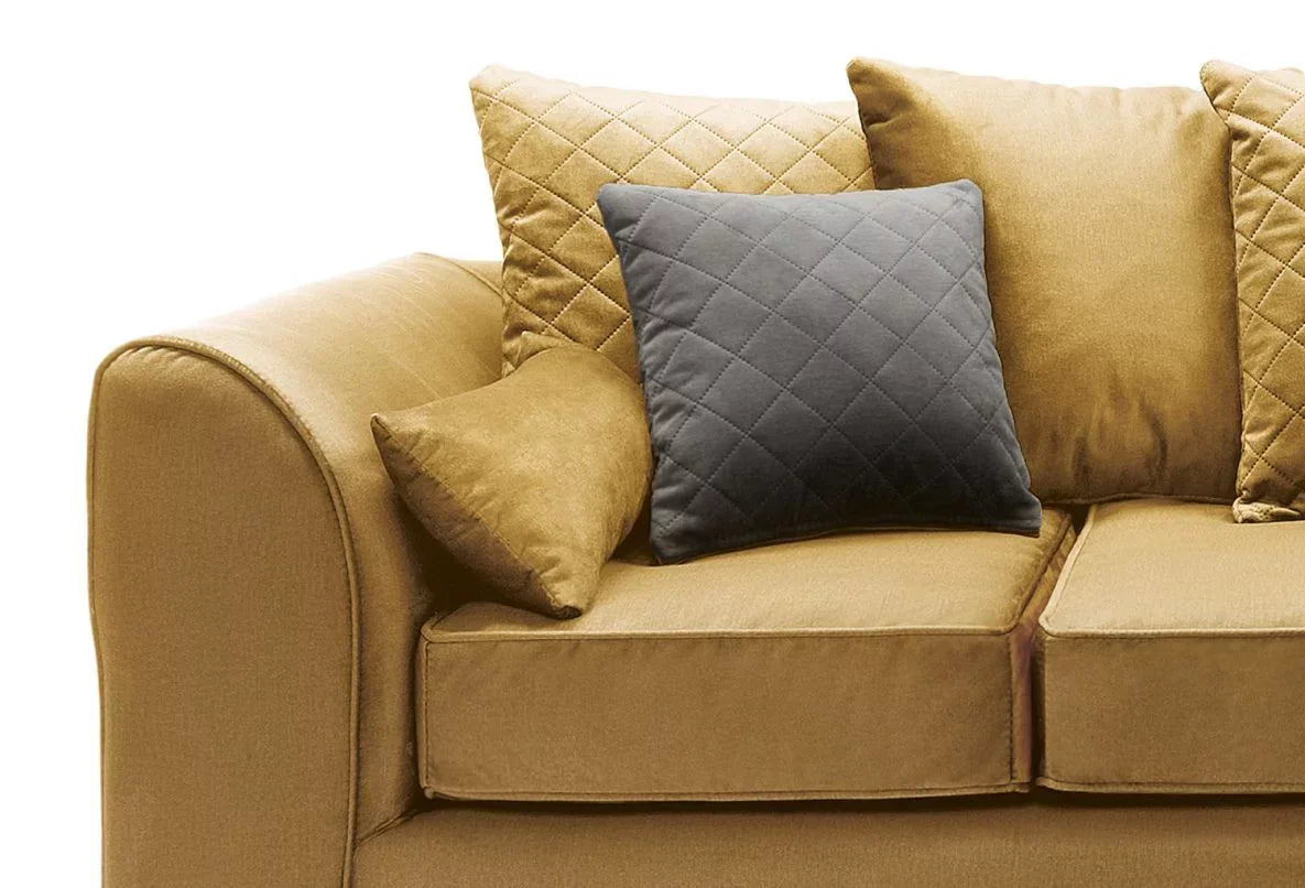 Chic Velvet Corner Sofa - Antique Gold