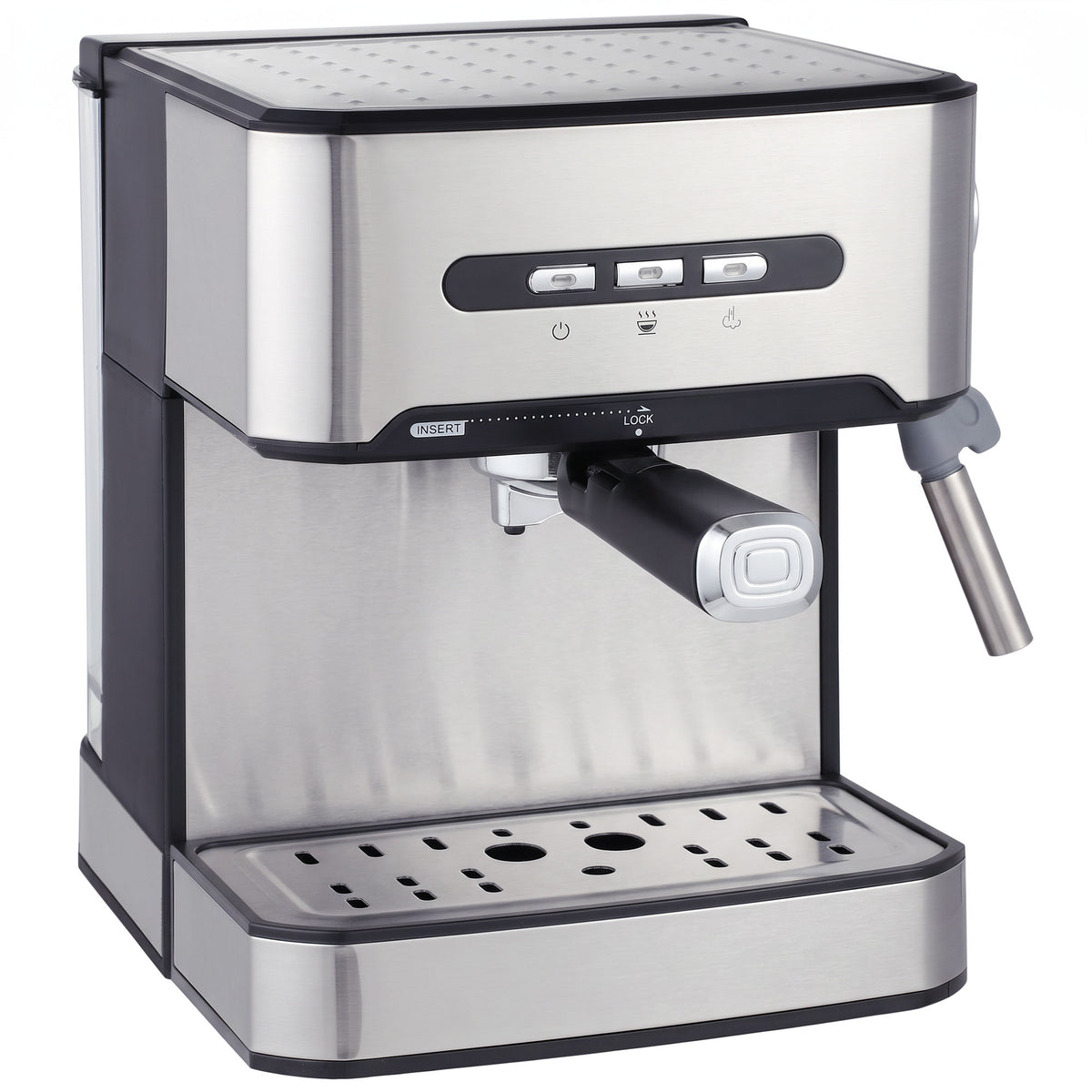 HOMCOM Espresso Machine, 20-Bar Semi Automatic Cappuccino Coffee Maker with Frother Wand, 1.6 L Water Tank, Black and Silver
