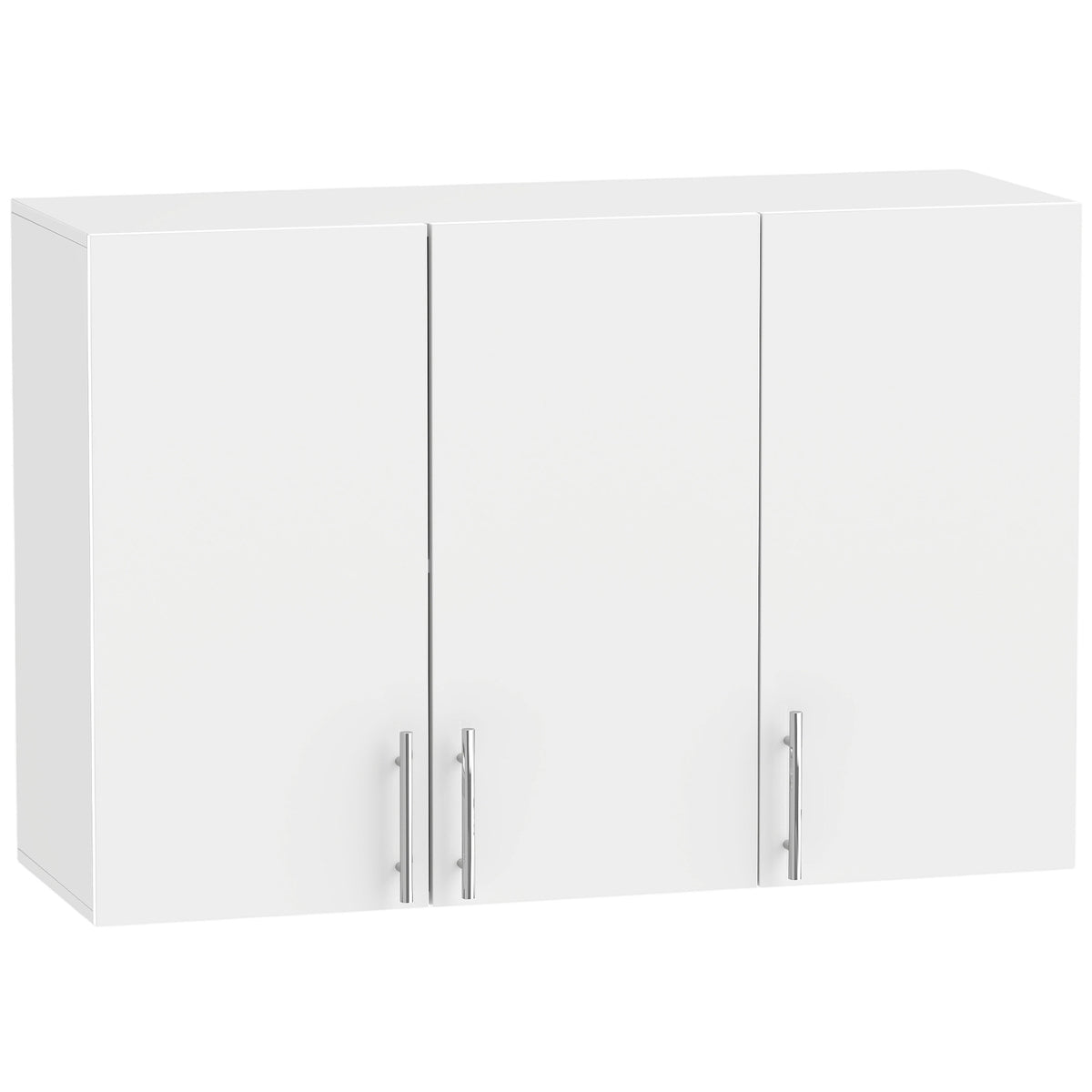 HOMCOM Bathroom Wall Cabinet, Wall-Mounted Bathroom Storage Cabinet with 3 Doors, Adjustable Shelf for Kitchen, White