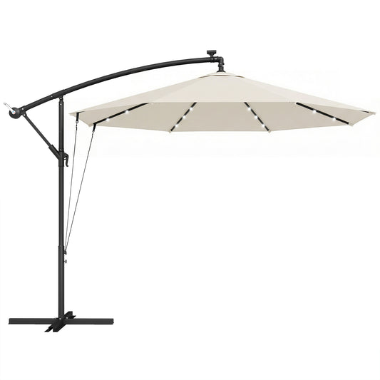 Outsunny 3 m Cantilever Parasol in Cream White