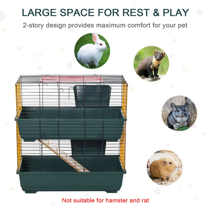 PawHut 2-Story Large Small Animal Cage w/ Accessories for Chinchillas Puppy Guinea Pig