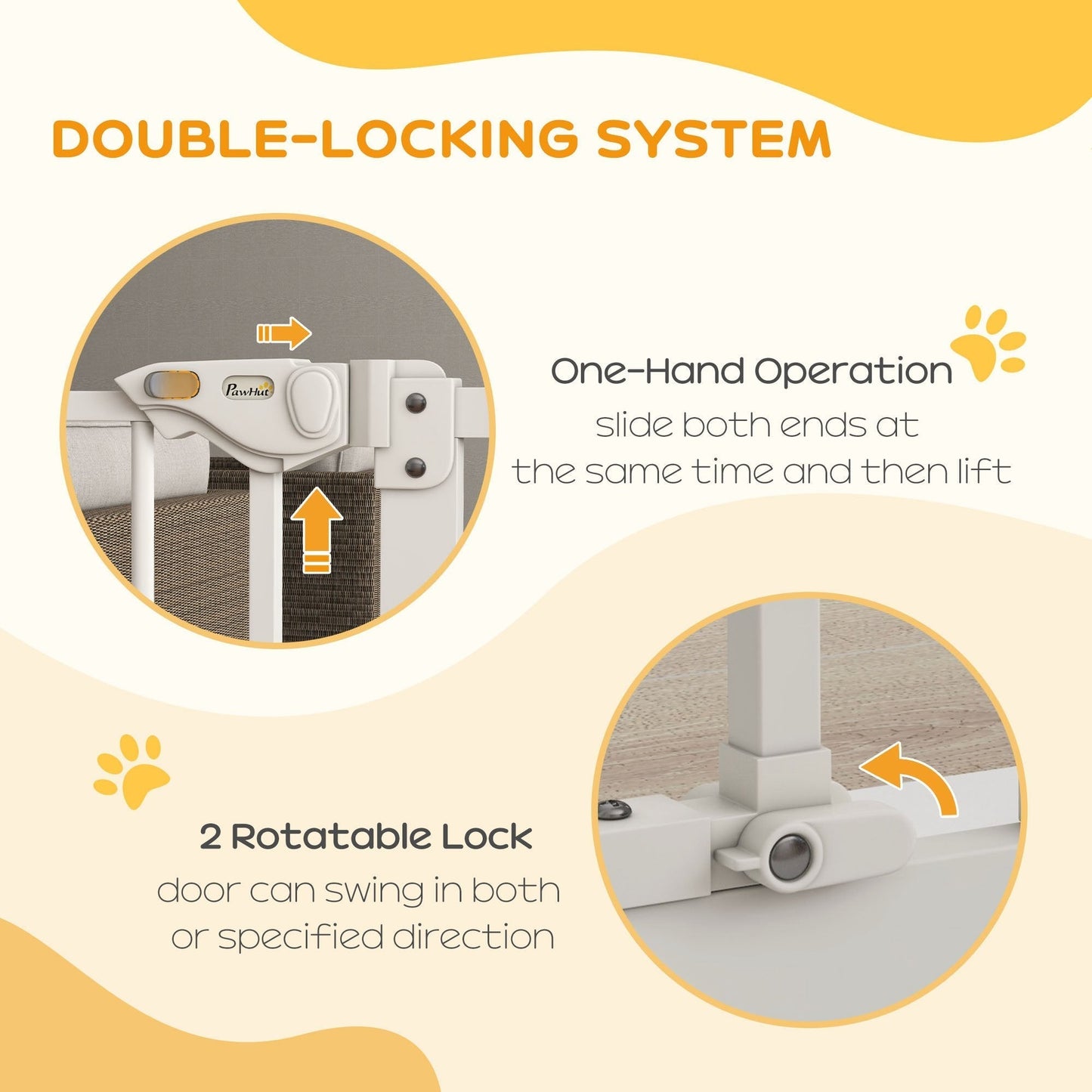 PawHut Adjustable Safety Gate w/ One Extensions, Four Adjustable Screws, White