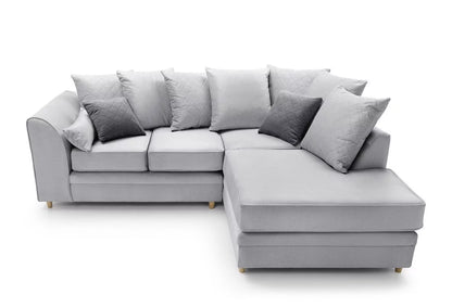 Chicago Velvet Corner Sofa - Silver Blue