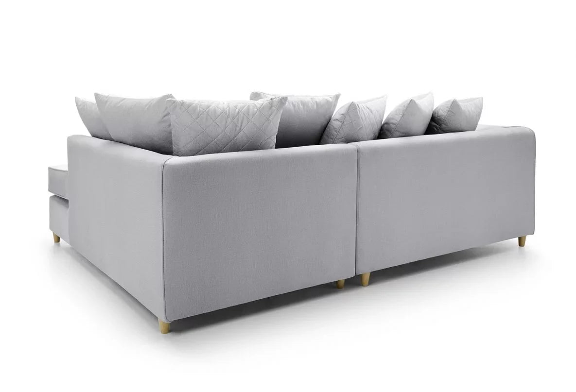 Chicago Velvet Corner Sofa - Silver Blue