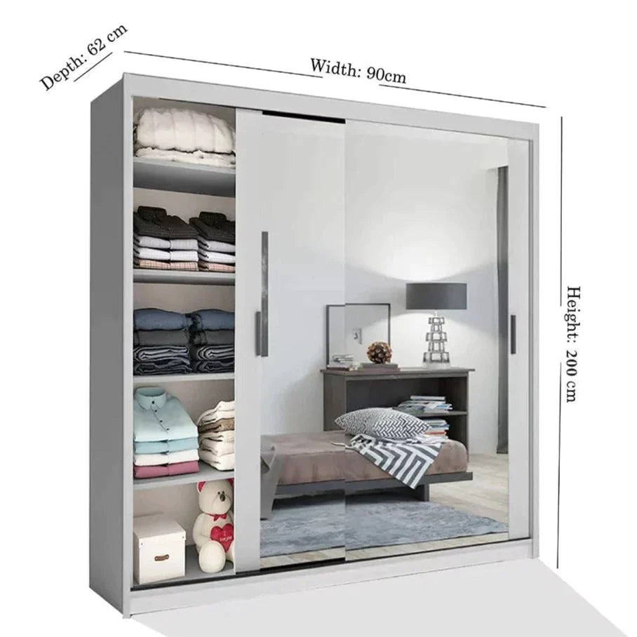 Chicago II Sliding Door Wardrobe - Oak and 6 Colours 5 Sizes