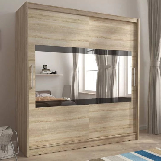 Splendor IV Sliding Door Wardrobe 180cm - Oak Sonoma