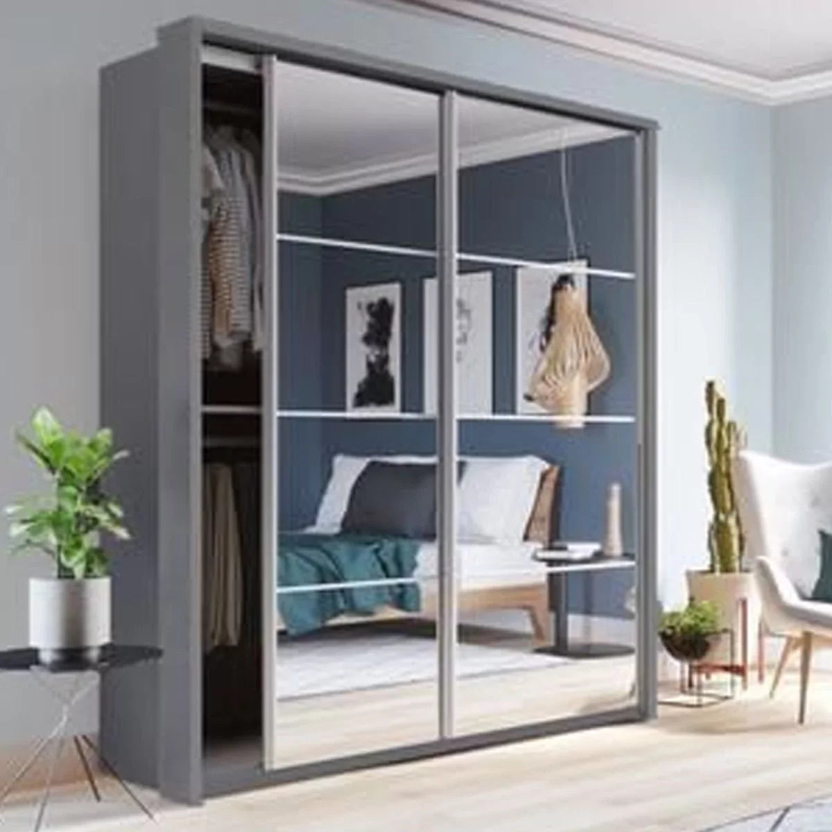 Artimas XVII Sliding Door Wardrobe 180cm - Grey Matt