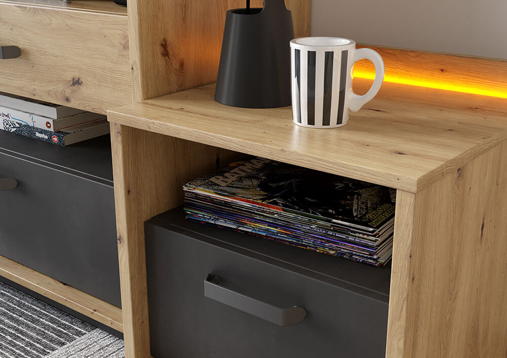 Qubic 10 Bedside Cabinet 45cm with LED