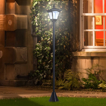 Outsunny Outdoor Garden Solar Post Lamp Sensor Dimmable LED Lantern Bollard Pathway 1.2M Tall Ð Black